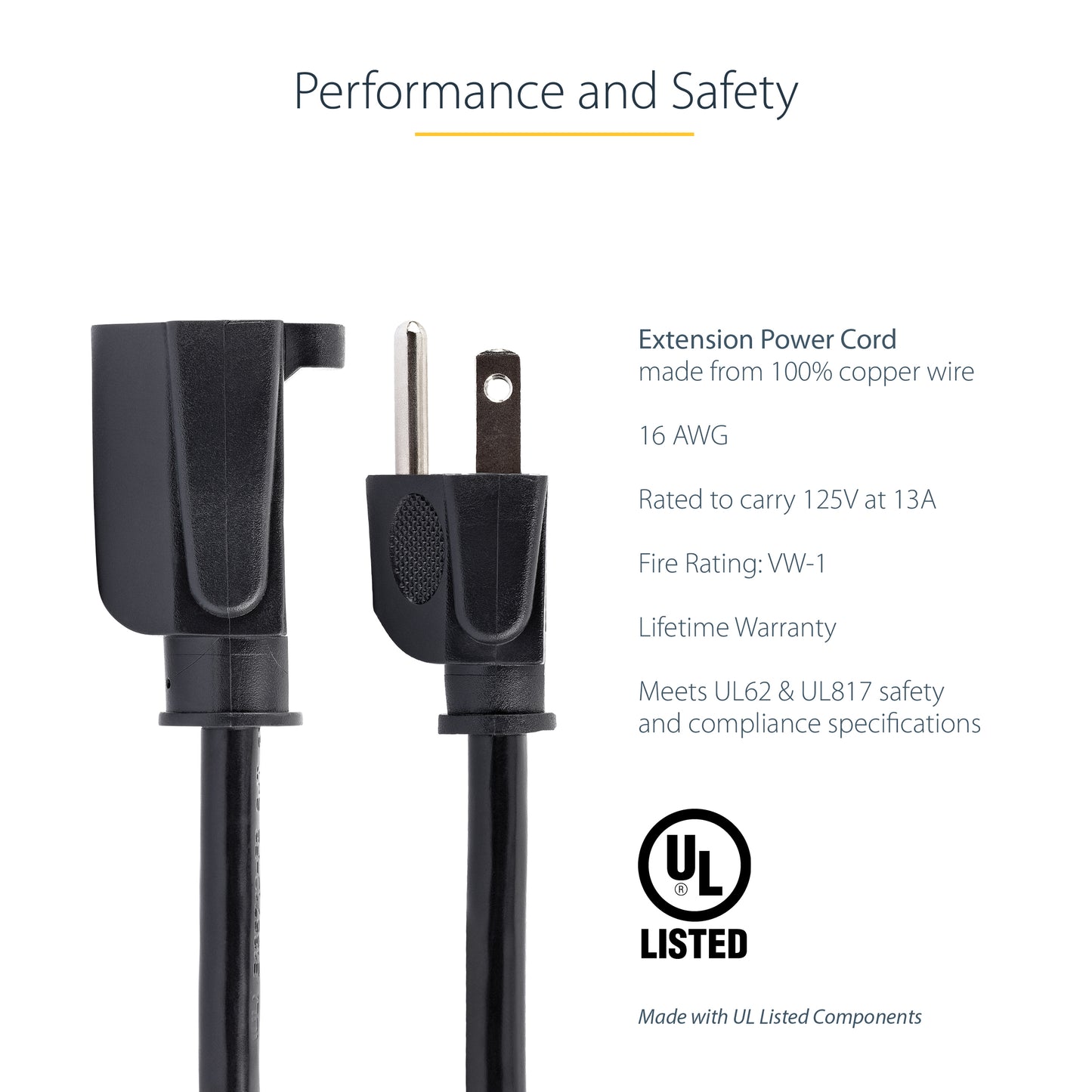 StarTech.com PAC10125 power cable Black 300" (7.62 m) NEMA 5-15P NEMA 5-15R
