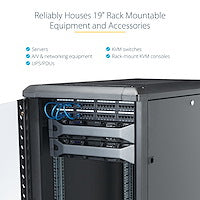 StarTech.com RK2236BKF rack cabinet 22U Freestanding rack Black