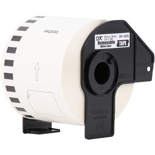 Brother Continuous Tape Roll, Paper, Wide, 2-2/5"x100', White