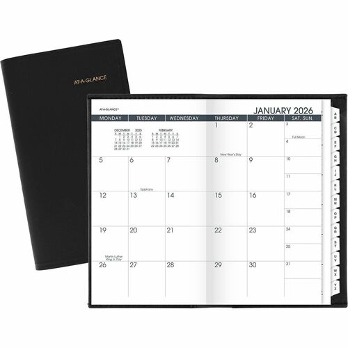 AT-A-GLANCE Monthly Pocket Planner,13 Months,Jan-Jan,3-1/2"x6-1/8",BK