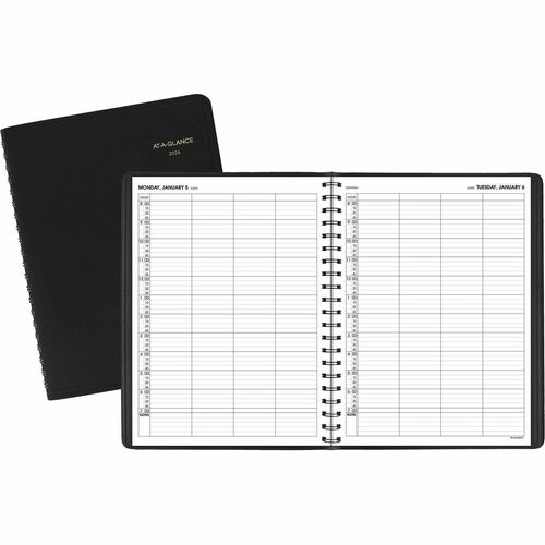 AT-A-GLANCE 4-Person Group Appt Book,12 Mths Jan-Dec, 8"x10-7/8", BK