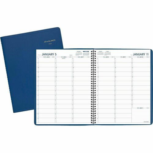 AT-A-GLANCE Weekly Appointment Book, Jan-Dec, 8-1/4"x10-7/8", Blue
