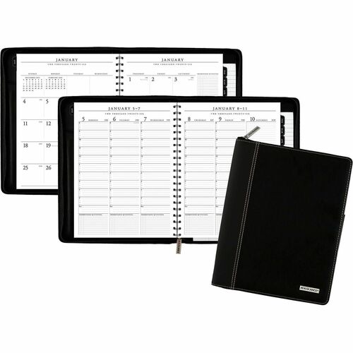 AT-A-GLANCE Exec Wkly/Mthly Zip Planner,12 Mth Jan-Dec,8-1/4"x10-7/8",BK