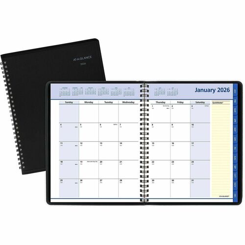 AT-A-GLANCE Monthly Planner,12 Months Jan-Dec, 6-7/8"x8-3/4", BK