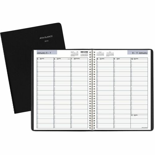 AT-A-GLANCE Professional Weekly Appointment Book,Jan-Dec,8"x11",BK