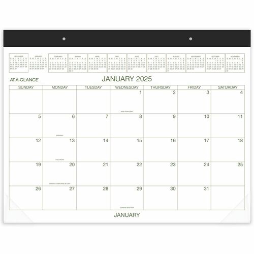 AT-A-GLANCE Two-Color Desk Pad, Jan-Dec, 1PPM, 22"x17", Multi