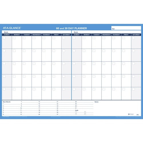 AT-A-GLANCE Undated Wall Calendar,Horz,Erasable,2-Sided,36"x24",BE