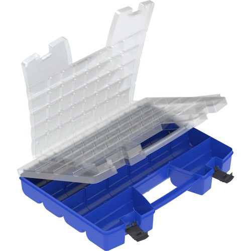 Akro-Mils Portable Organizer,13-3/8"x18-1/4"x3-5/8",BE Base/CL Lid