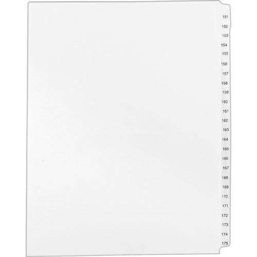 Avery Index Dividers, Side Tab, 151-175, 8-1/2"x11", 25/ST, White