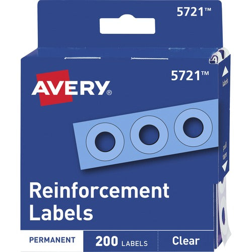 Avery Reinforcements, Roll Dispnsr,1/4" Diameter, 200/PK, Clear