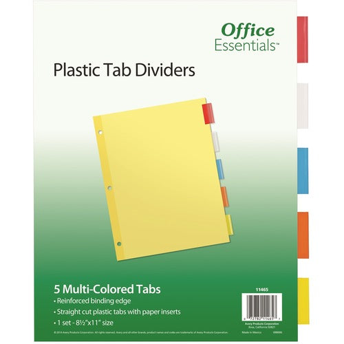Avery Economy Insertable Dividers, 11"x8-1/2", 5 Tabs, AST
