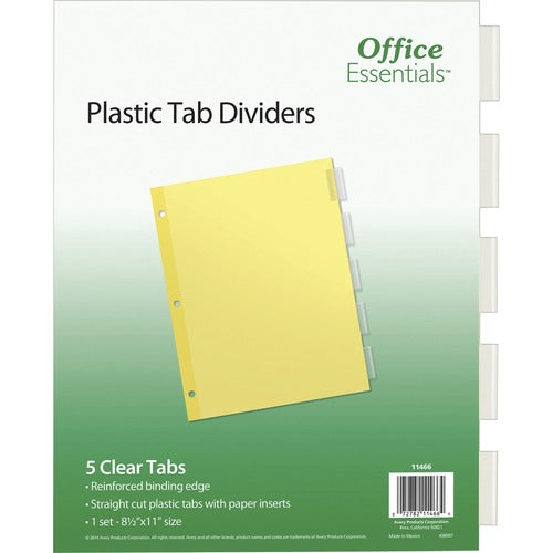 Avery Economy Insertable Dividers, 11"x8-1/2", Tabs, Clear
