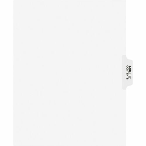 Avery Table of Contents Tabs, Side Tab, 11"x8-1/2", 25/ST, WE/BK