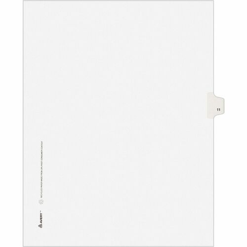 Avery Numeric Divider, "11", Side Tab, 8-1/2"x11", 25/PK, White