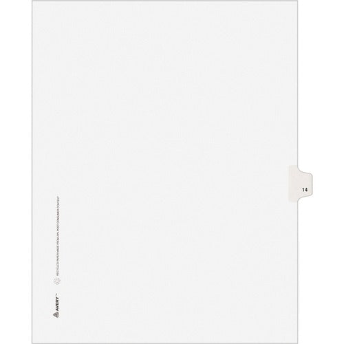 Avery Numeric Divider, "14", Side Tab, 8-1/2"x11", 25/PK, White