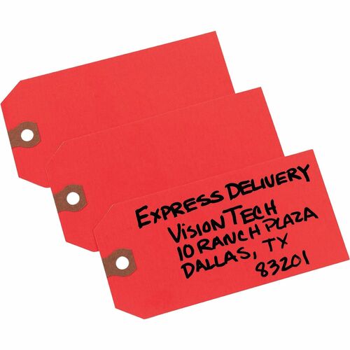 Avery Shipping Tags, No 5, Plain, 4-3/4"x2-3/8", 1000/BX, Red