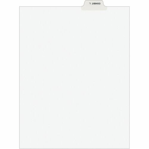 Avery Divider, "Exhibit L", Bottom Tab, 8-1/2"x11", 25/PK, White