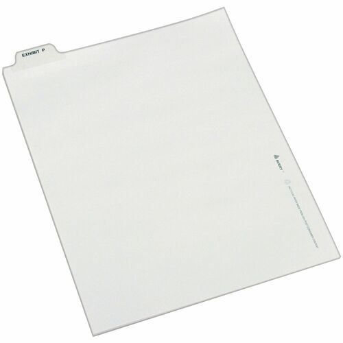 Avery Divider, "Exhibit P", Bottom Tab, 8-1/2"x11", 25/PK, White