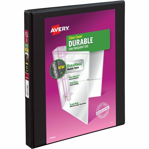 Avery View Binder, DuraHinge, 1/2" Cap, 8-1/2"x11", Black