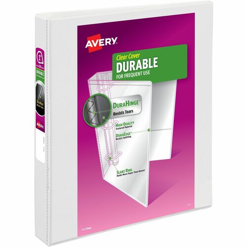 Avery View Binder, DuraHinge, 1" Cap, 8-1/2"x11", White