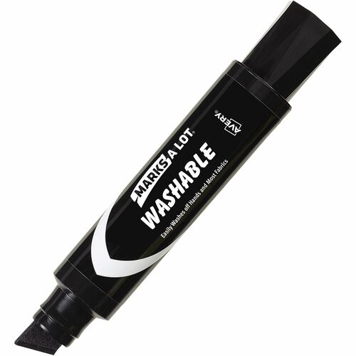 Avery Jumbo Tip Markers,Washable,Desk Style,Chisel Tip,Black