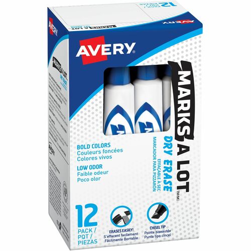 Avery Dry-erase Marker, Chisel Point, Blue