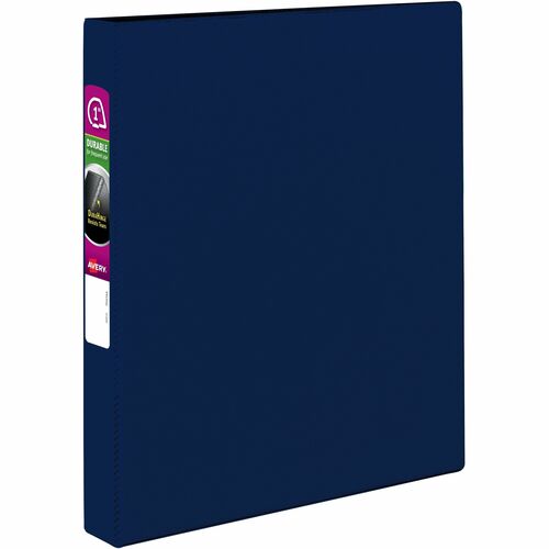 Avery Binder w/Label Holder, Slant Ring, 1" Cap, 8-1/2"x11", Blue