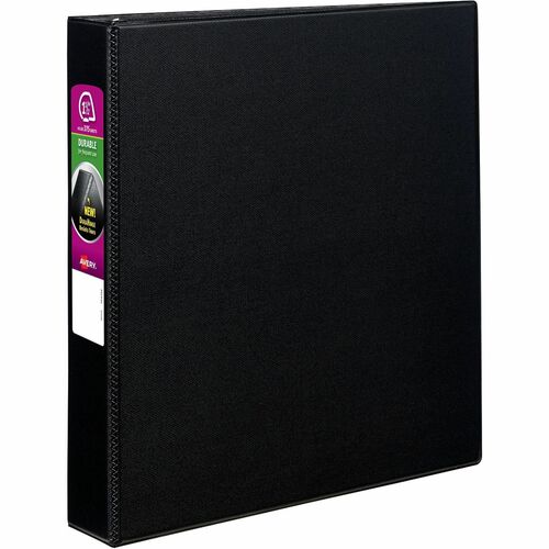Avery Binder w/Label Holder,Slant Ring,1-1/2" Cap,8-1/2"x11",Black