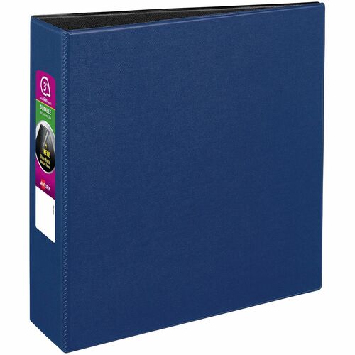 Avery Binder w/Label Holder, Slant Ring, 3" Cap, 8-1/2"x11", Blue