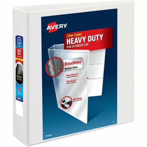 Avery View Binder, Hvy-dty, EZD Ring, 2" Cap, White