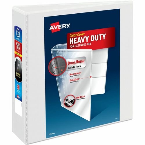 Avery View Binder, Hvy-dty, EZD Ring, 3" Cap, White