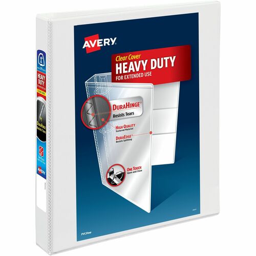 Avery View Binder, Hvy-dty, EZD Ring, 1" Cap, White