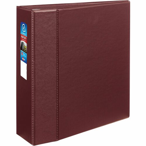 Avery Binder, DuraHinge, 4 Pockets,4" Capacity, 8-1/2"x11" Maroon