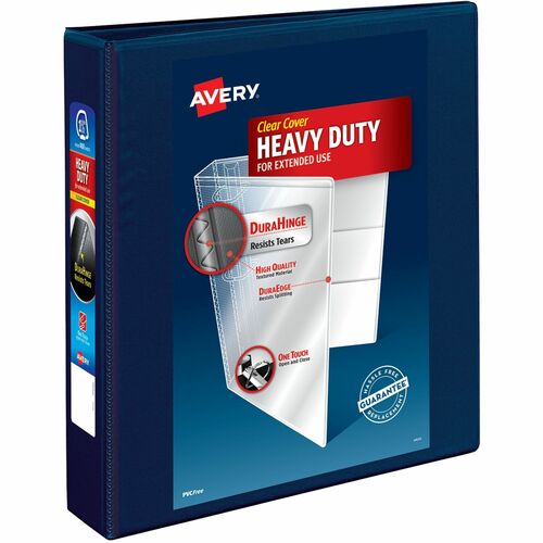 Avery View Binder, DuraHinge, 1-1/2" Capacity, 8-1/2"x11", Navy