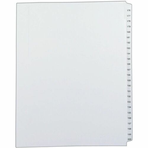 Avery Index Dividers,Collated,176-200,Side Tab,8-1/2"x11",25/ST,WE