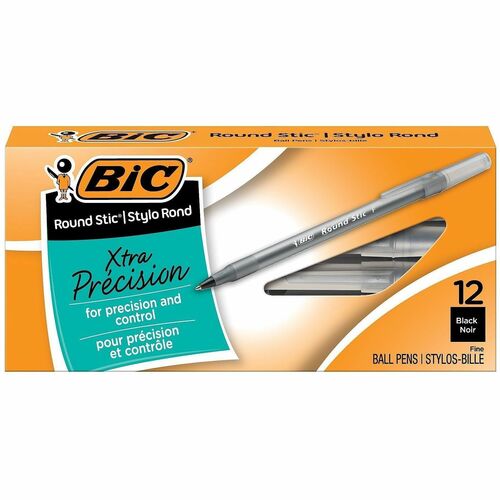 Bic Ballpoint Pens,Stick,Fine Point,Frost Barrel/BK Ink