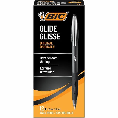 Bic Atlantis Retractable Pen, Med Point, Metal Clip, Black Ink