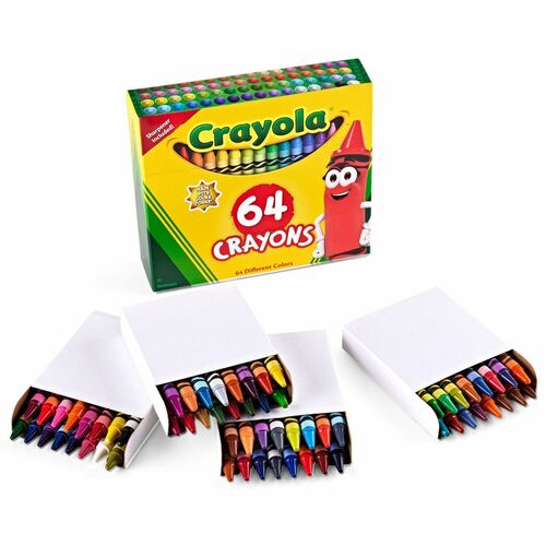 Crayola Crayon Set, 3-5/8", Permanent/Waterproof, 64/BX, Assorted