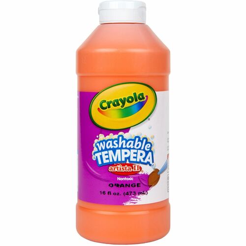 Crayola Tempera Paint,All-Purpose,Artista II,Nontoxic,16oz,Orange