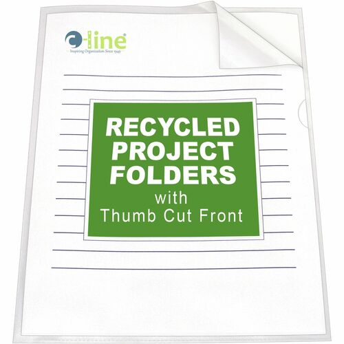C-Line Project Folders, 11"x8-1/2", 25/BX, Clear