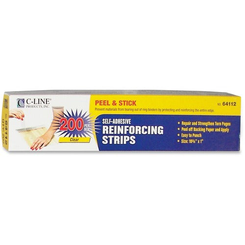 C-Line Reinforcing Strips,Self Adhesive,10-3/4"x1",200/BX,WE