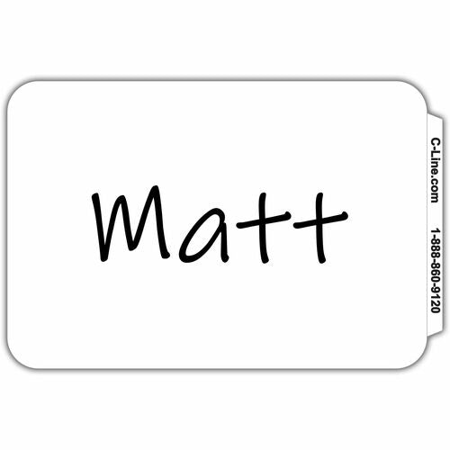 C-Line Plain Name Badges, 3-1/2"x2-1/4", 100/BX, White