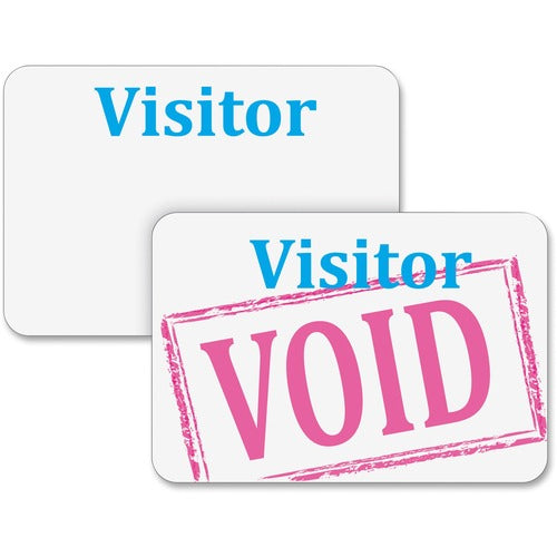 C-Line Self-Expiring Visitor Badges, Self-Adhesive, 3"x2", 100/BX