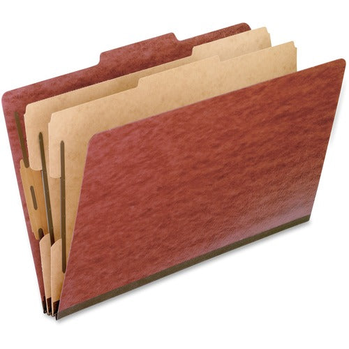 Pendaflex Classification Folders, 2 Dividers, Legal, 10/BX, Brick RD