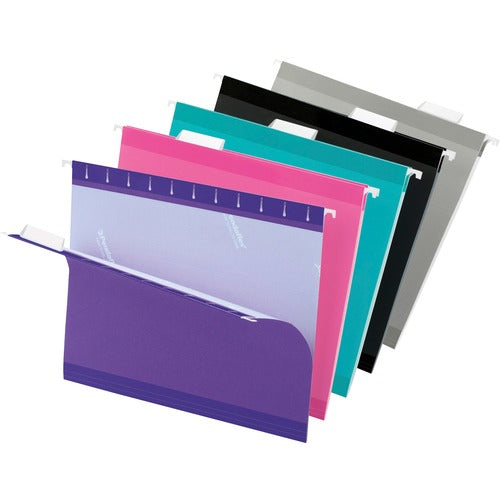 Pendaflex Hanging Folder, 1/5 Tab Cut, Letter, 25/BX, AQ/PK/BK/GY/VT