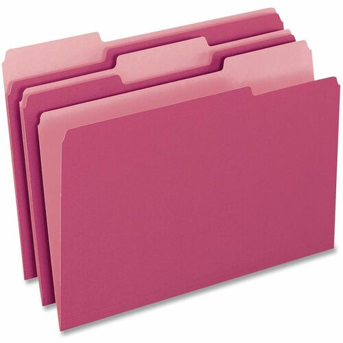 Pendaflex Interior Folder, 1/3 Tab Cut, Letter, Pink
