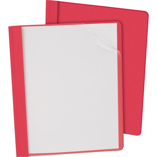 Oxford Report Covers, Clear Front, 1/2" Cap, Ltr, 25/BX, Red