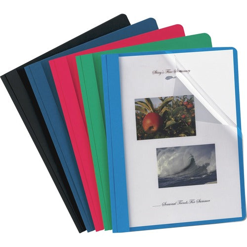 Oxford Report Covers, Clear Front, 1/2" Cap, Ltr, 25/BX, Assorted
