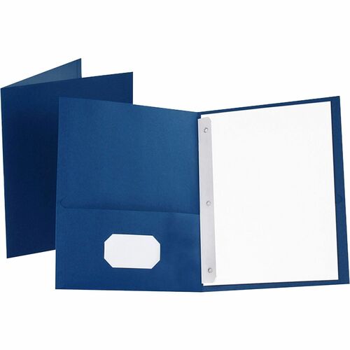 Oxford Twin Pocket Folders,w/Fstnrs,11"x8-1/2",25/BX,Blue