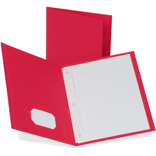 Oxford Twin Pocket Folders,w/Fstnrs,11"x8-1/2",25/BX,Red